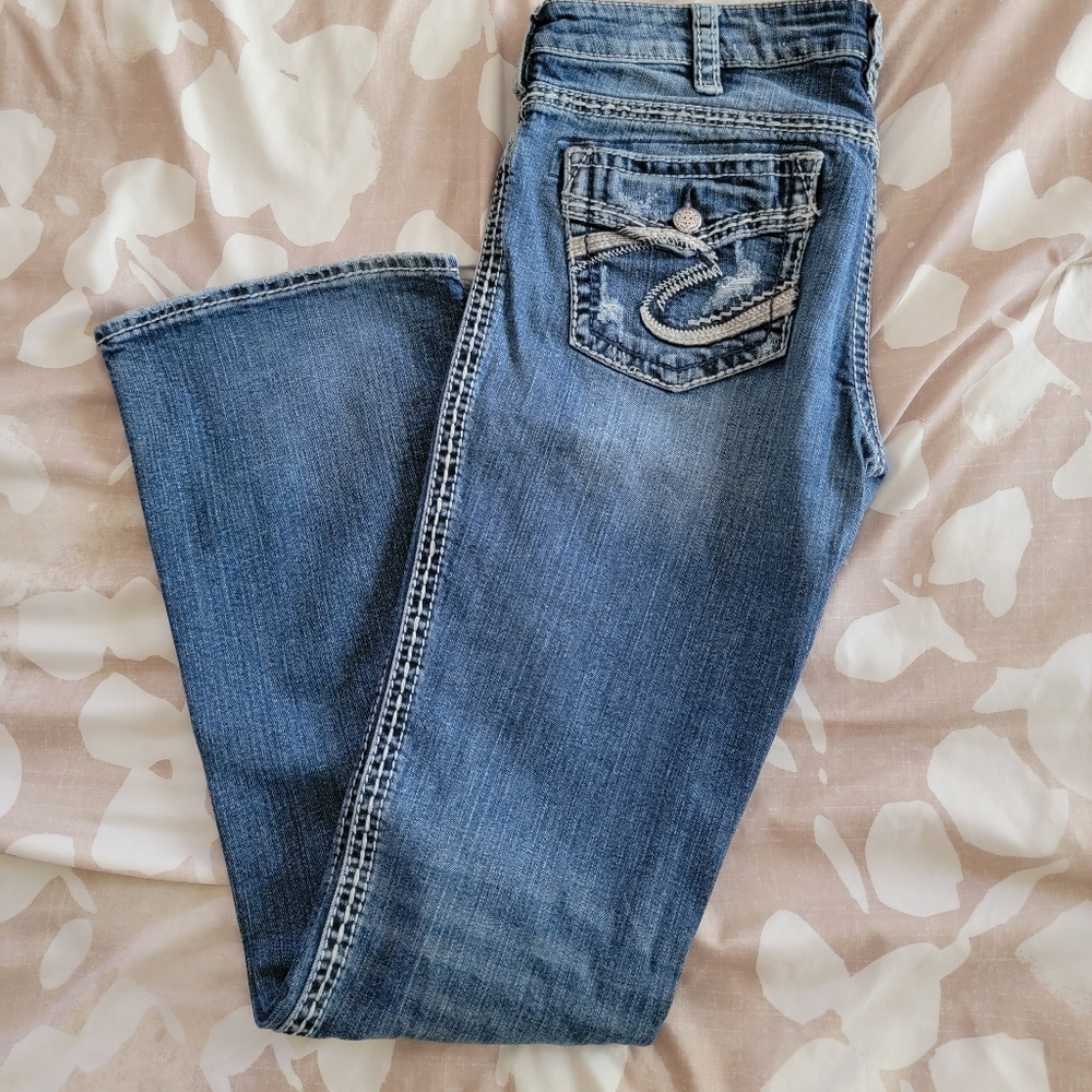 Silver Aiko Flap bootcut denim